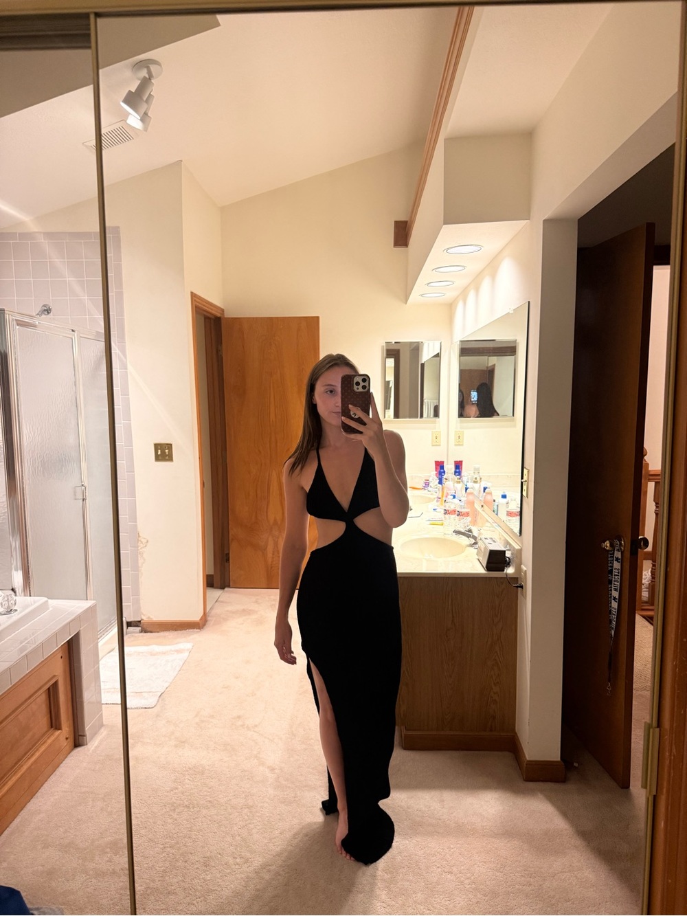 Beginning Boutique Black Knit Maxi Dress